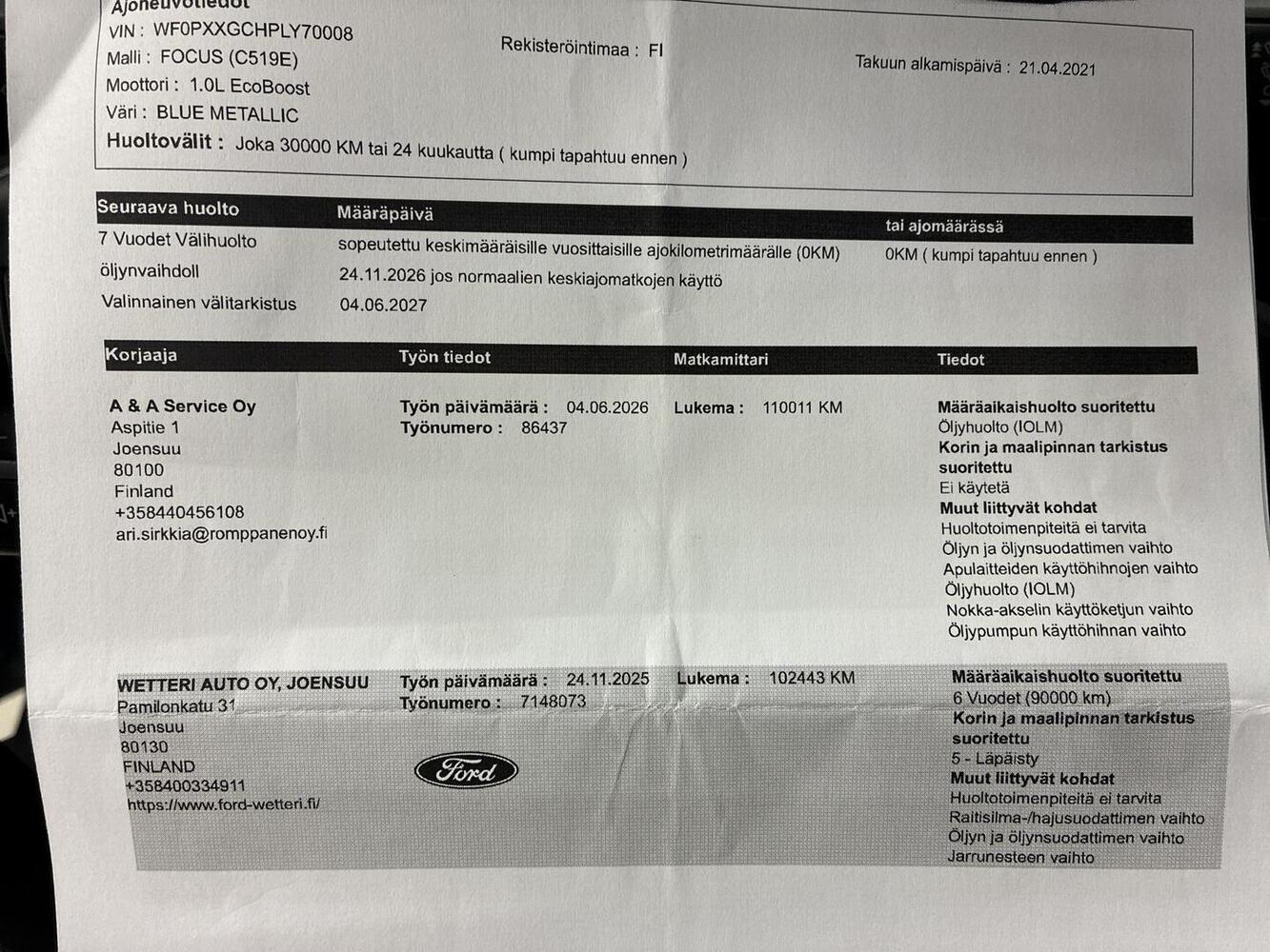 Ford Focus vaihtoauto