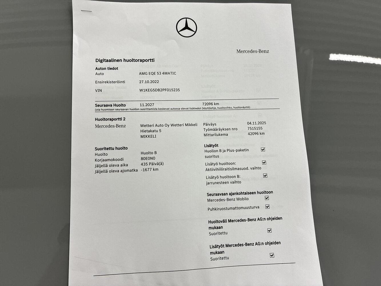 Mercedes-Benz EQE vaihtoauto