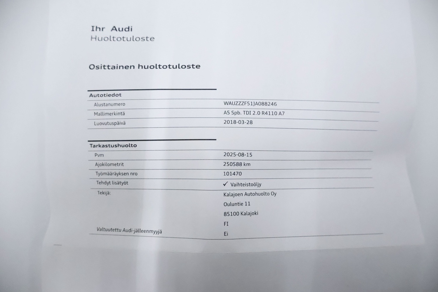 Audi A5 vaihtoauto
