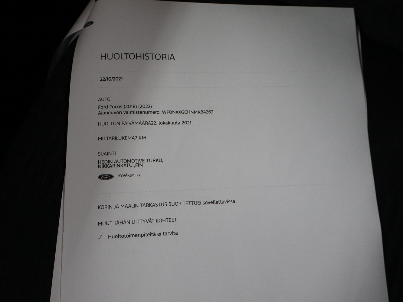 Ford Focus vaihtoauto