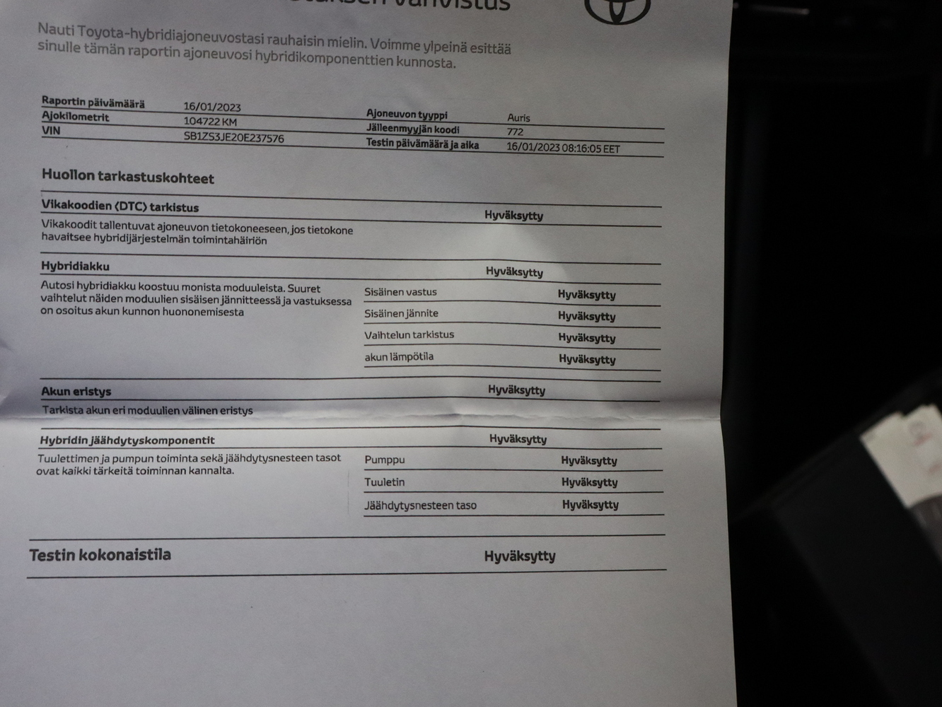 Toyota Auris vaihtoauto