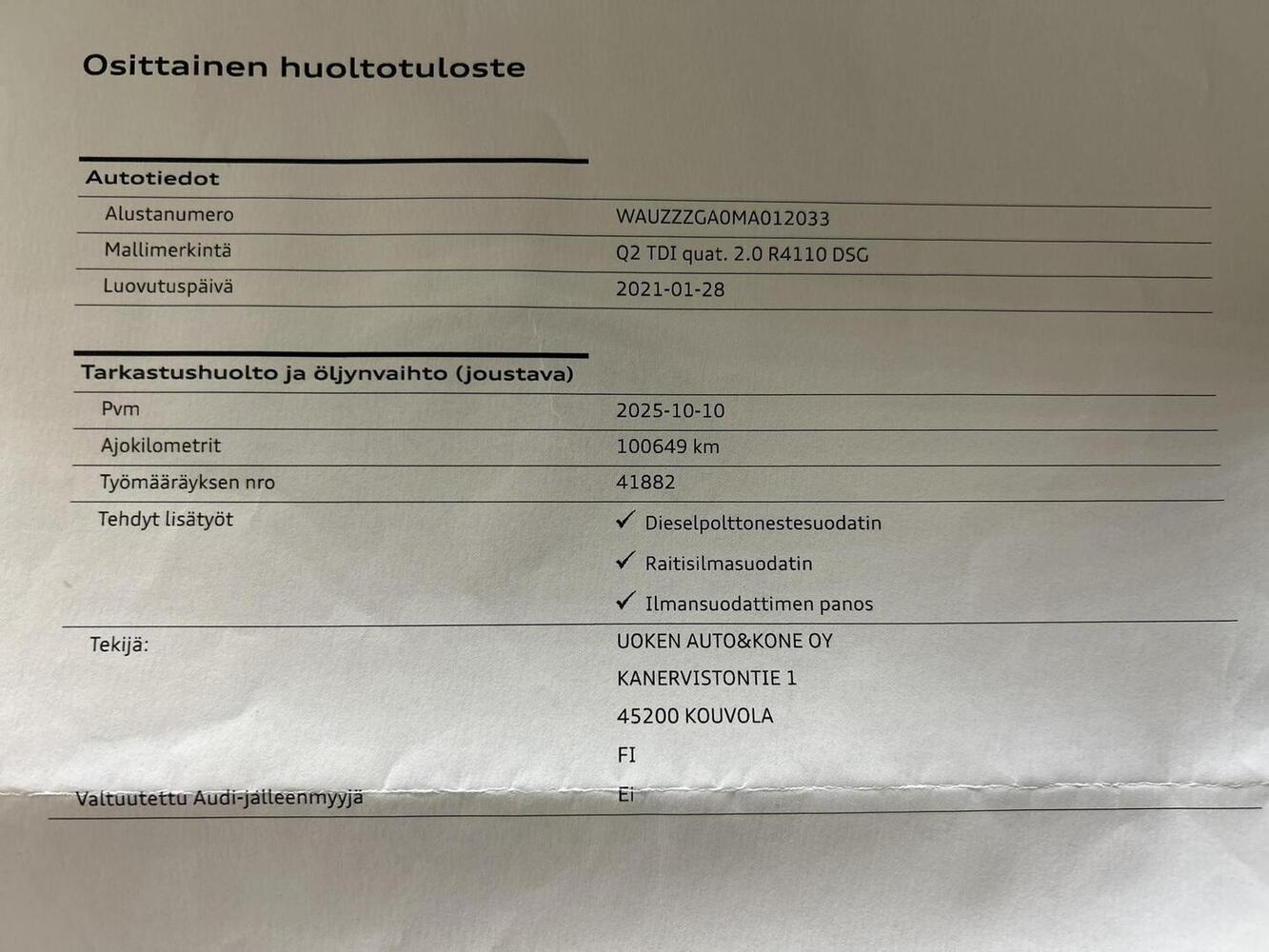 Audi Q2 vaihtoauto