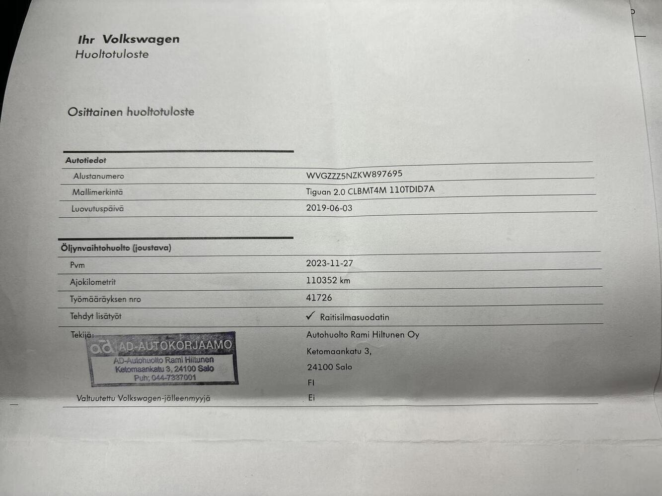 Volkswagen Tiguan vaihtoauto
