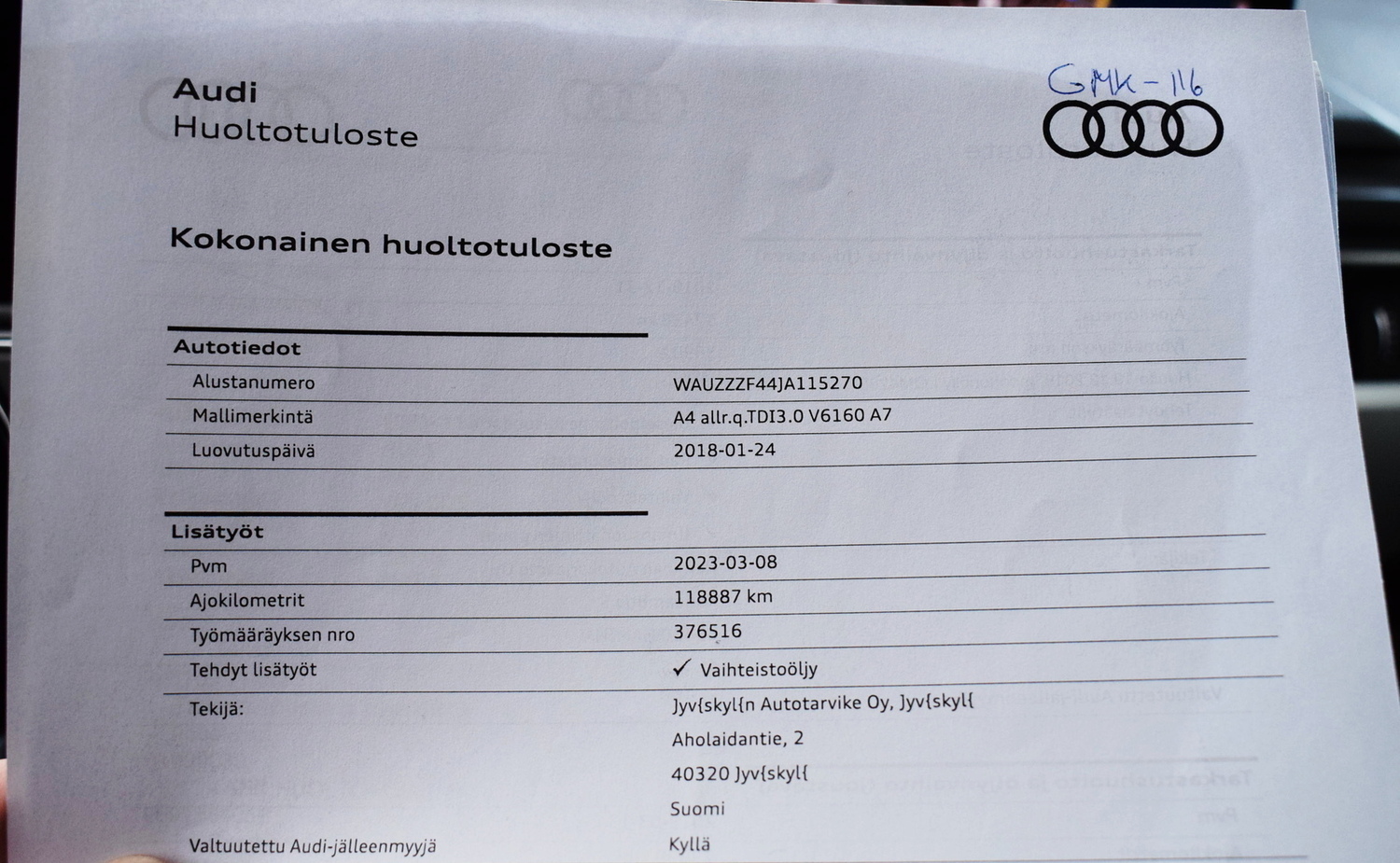 Audi A4 vaihtoauto