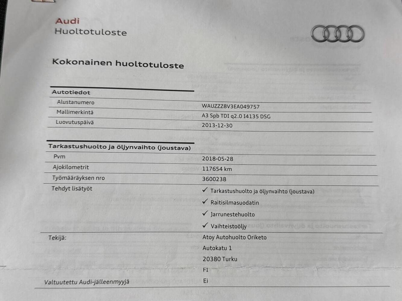 Audi A3 vaihtoauto