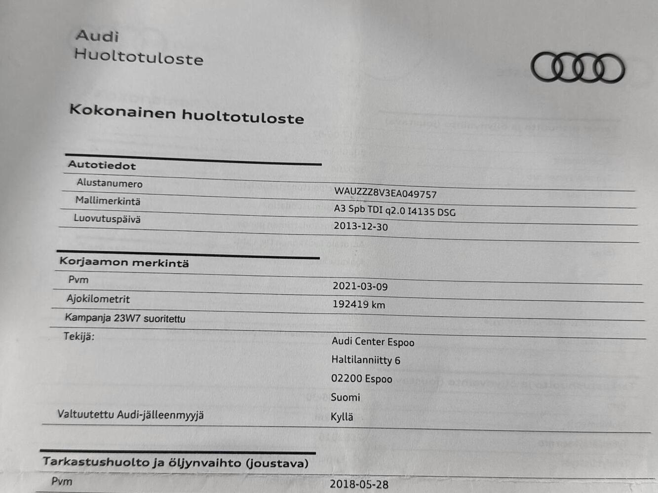 Audi A3 vaihtoauto