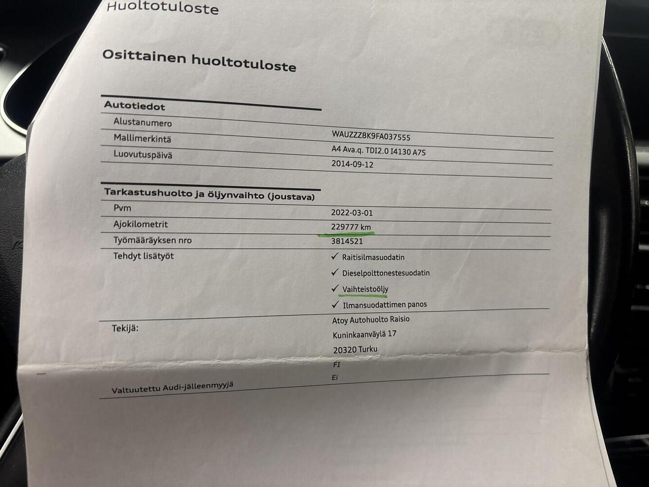Audi A4 vaihtoauto