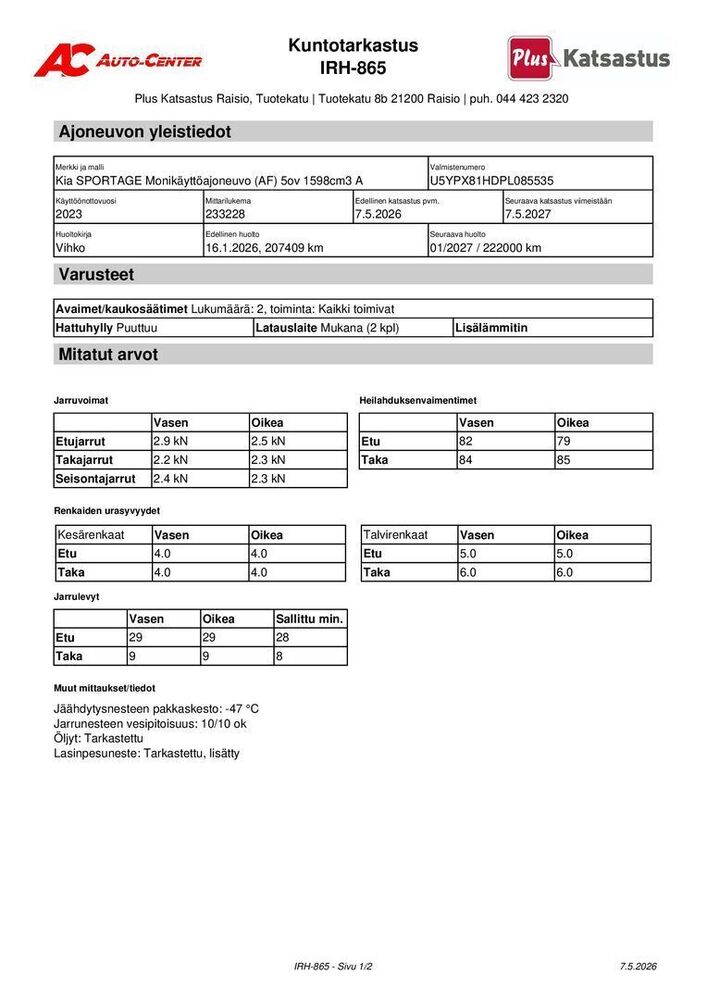 Kia Sportage vaihtoauto