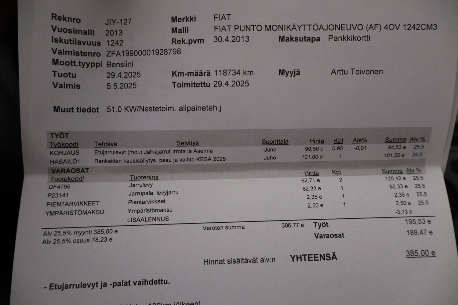 Fiat Punto vaihtoauto