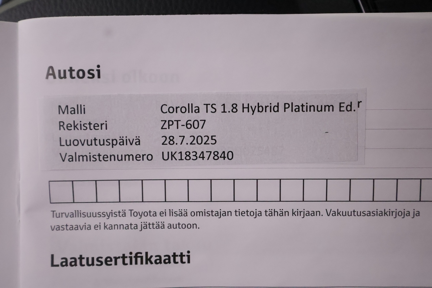 Toyota Corolla vaihtoauto