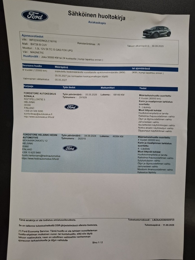 Ford Puma vaihtoauto