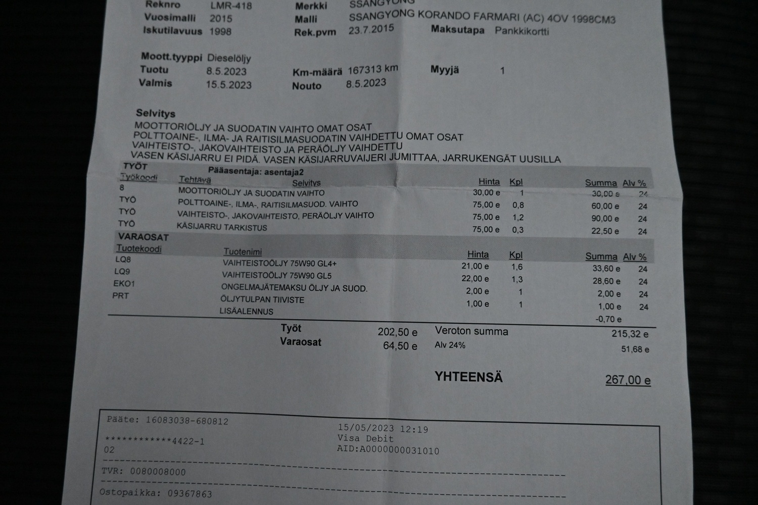 SsangYong Korando vaihtoauto