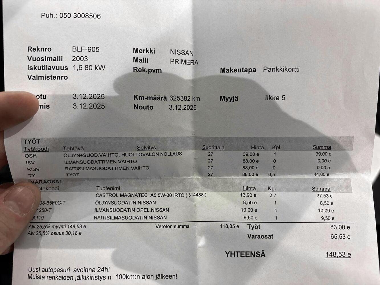 Nissan Primera vaihtoauto