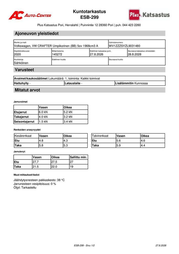 Volkswagen Crafter vaihtoauto
