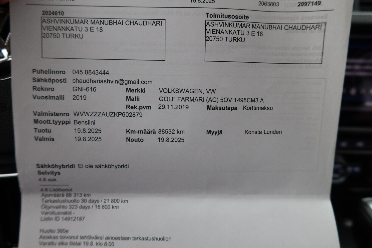 Volkswagen Golf vaihtoauto