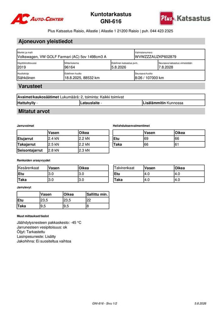 Volkswagen Golf vaihtoauto