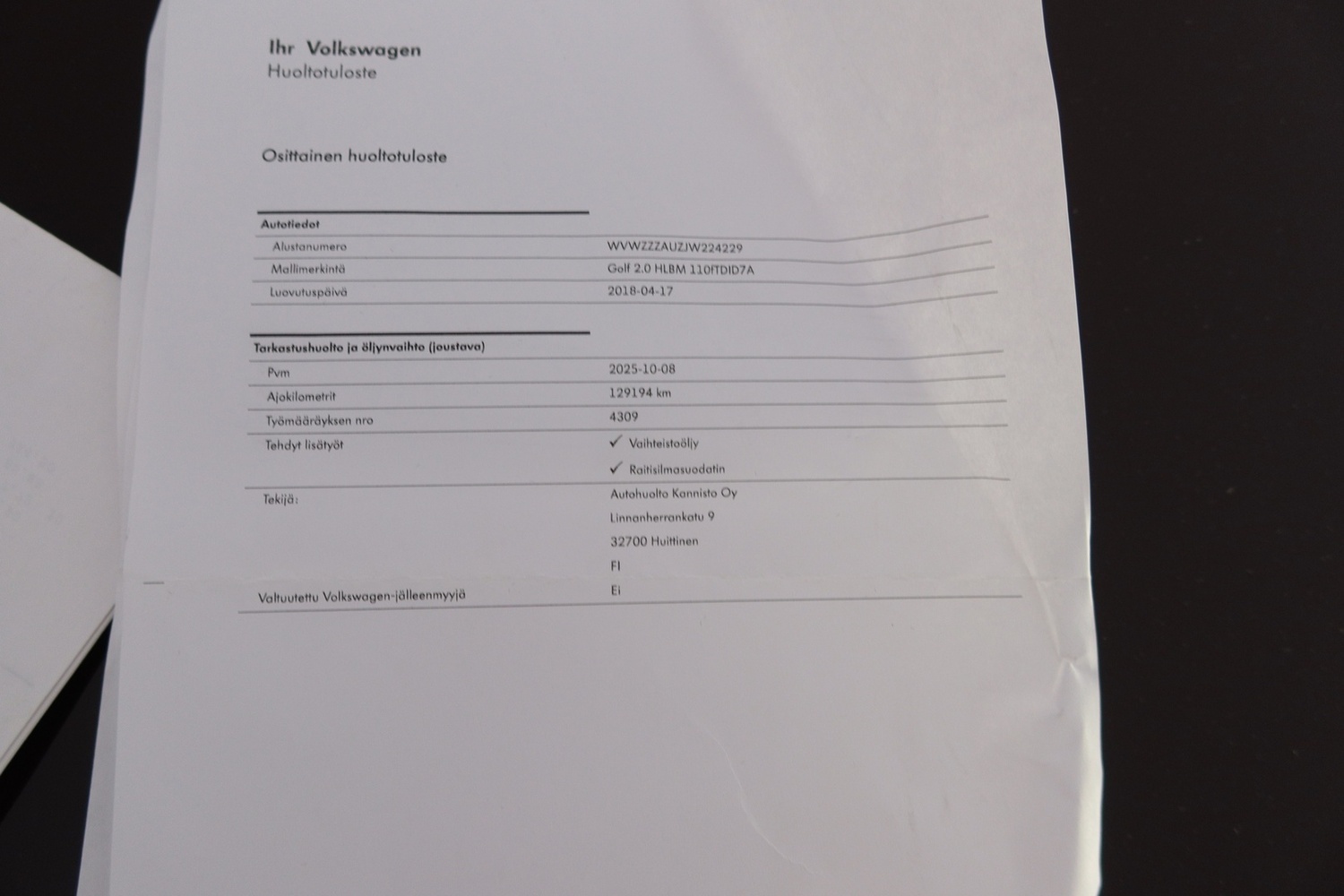 Volkswagen Golf vaihtoauto