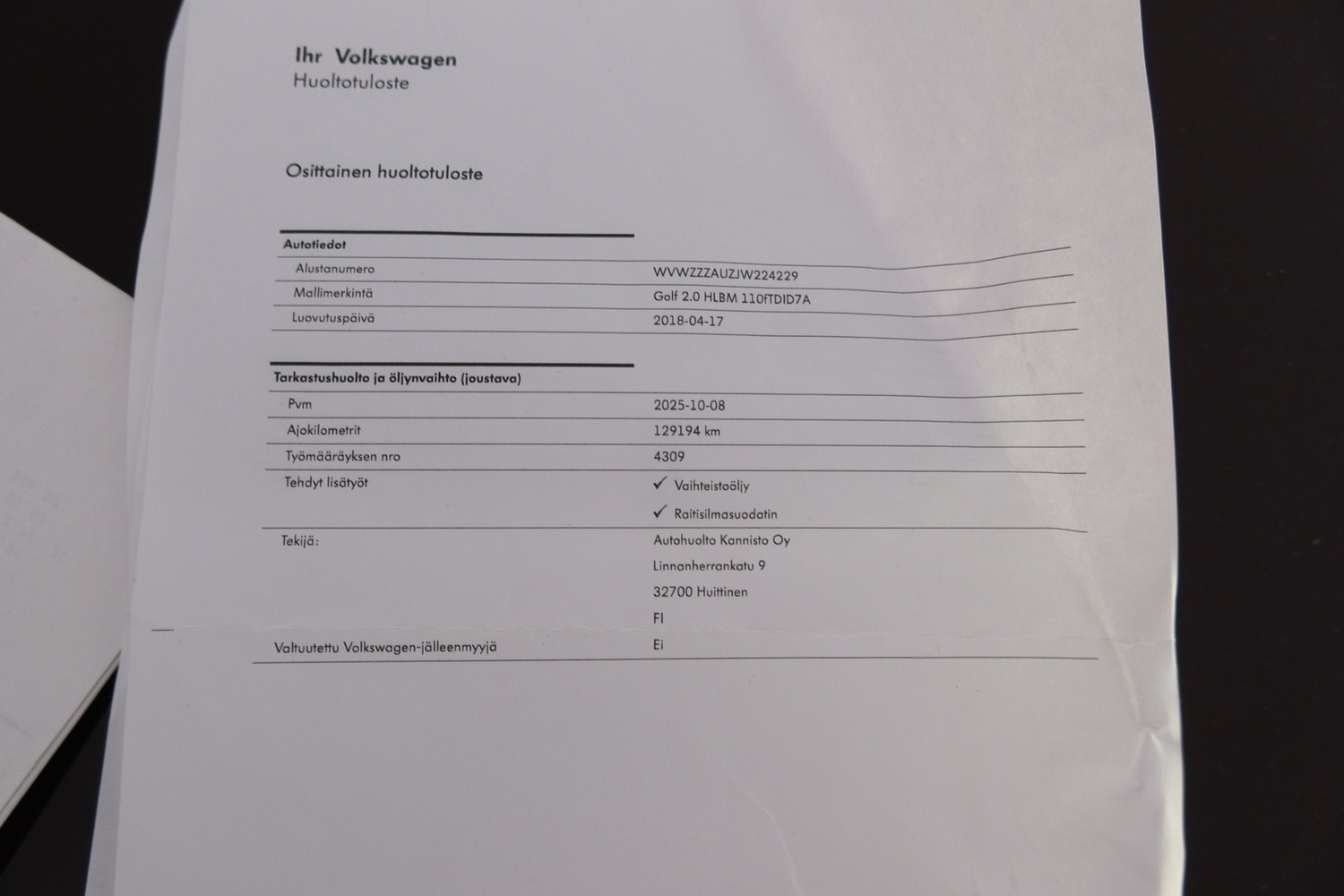 Volkswagen Golf vaihtoauto