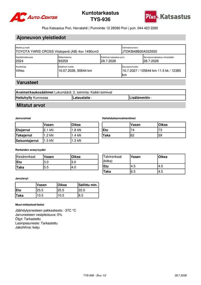 Toyota Yaris Cross vaihtoauto