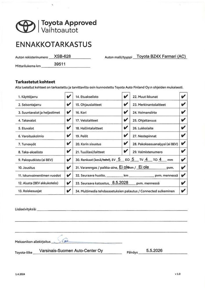 Toyota bZ4X vaihtoauto