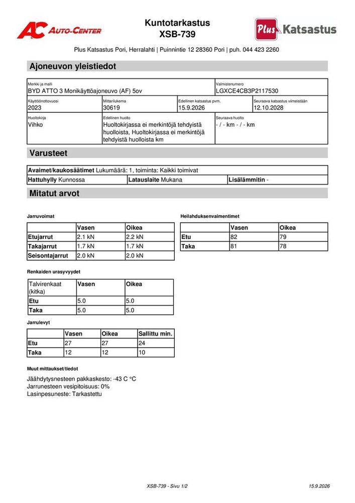 BYD Atto 3 vaihtoauto