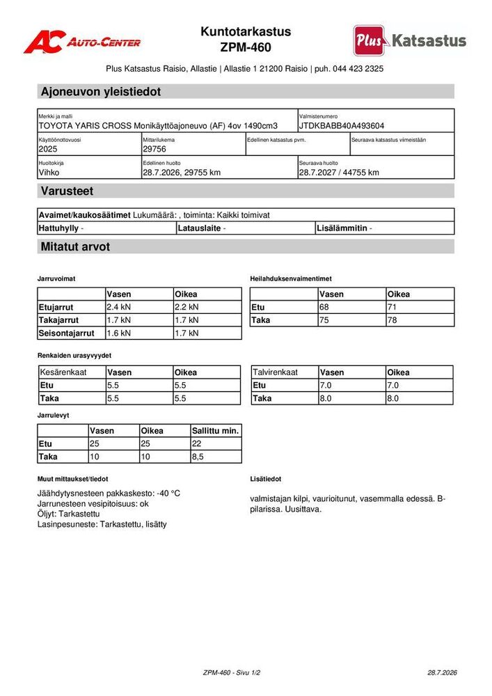 Toyota Yaris Cross vaihtoauto
