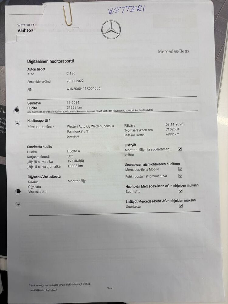 Mercedes-Benz C vaihtoauto