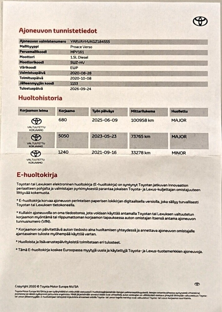 Toyota Proace Verso vaihtoauto