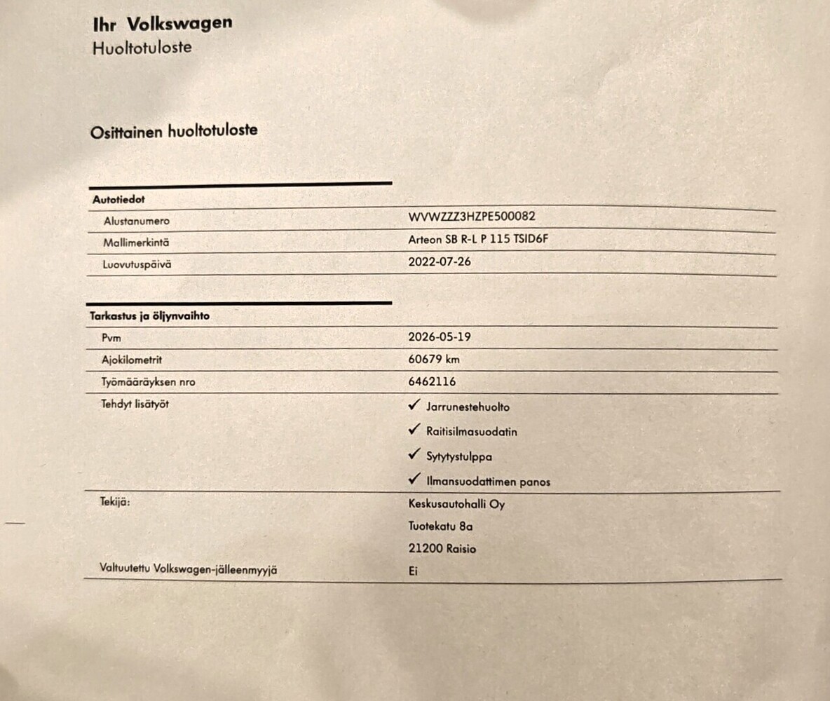 Volkswagen Arteon vaihtoauto