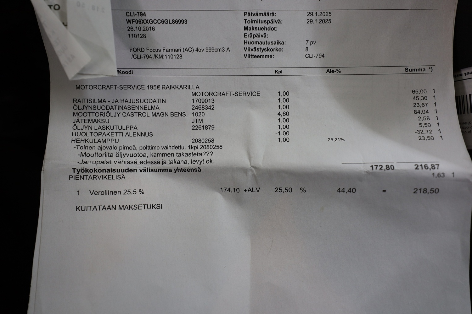Ford Focus vaihtoauto