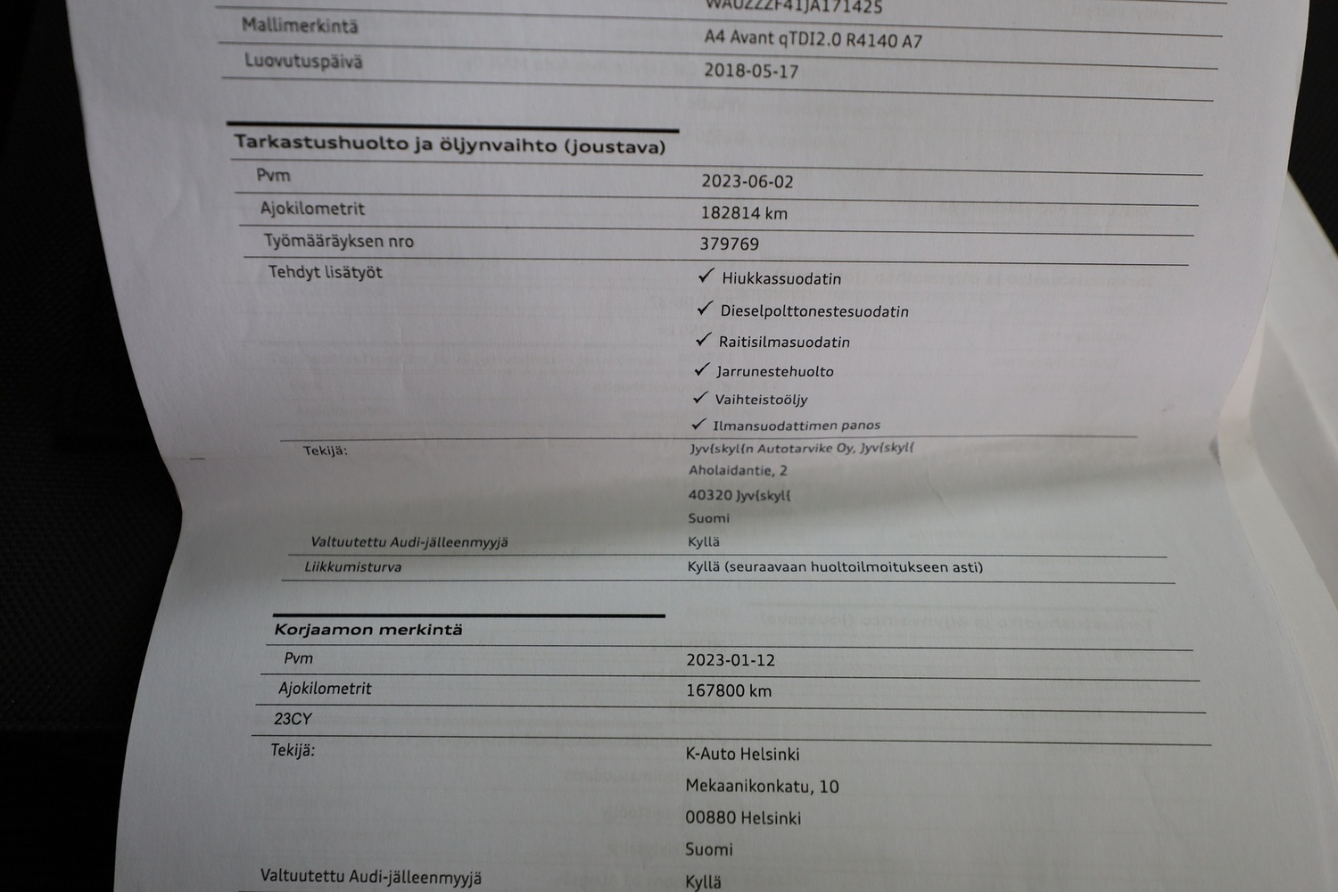 Audi A4 vaihtoauto