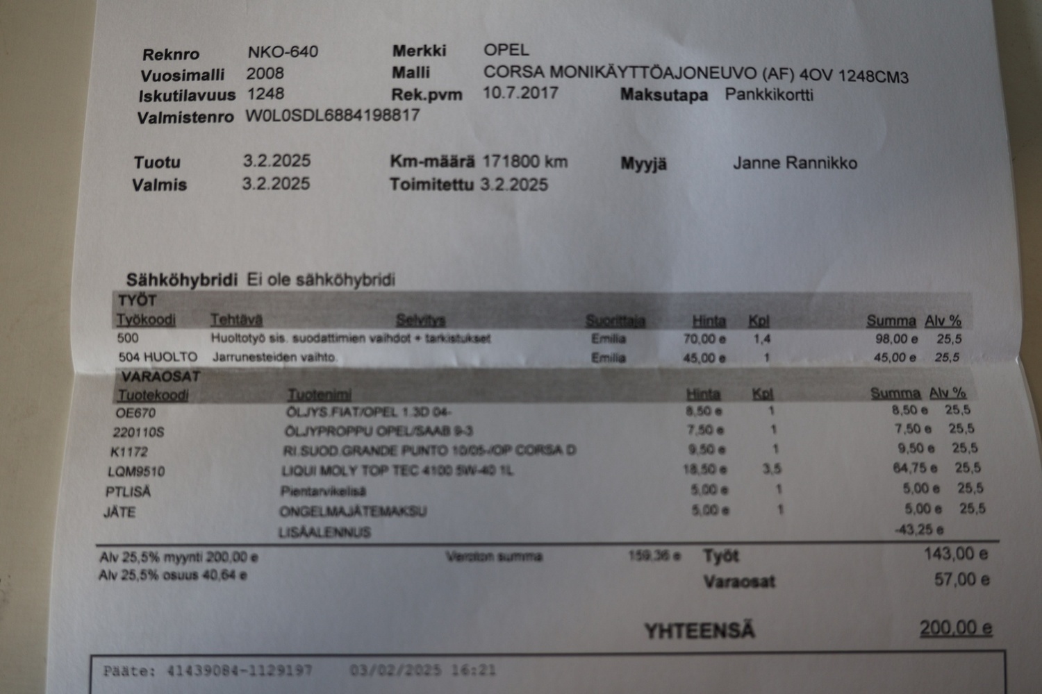 Opel Corsa vaihtoauto