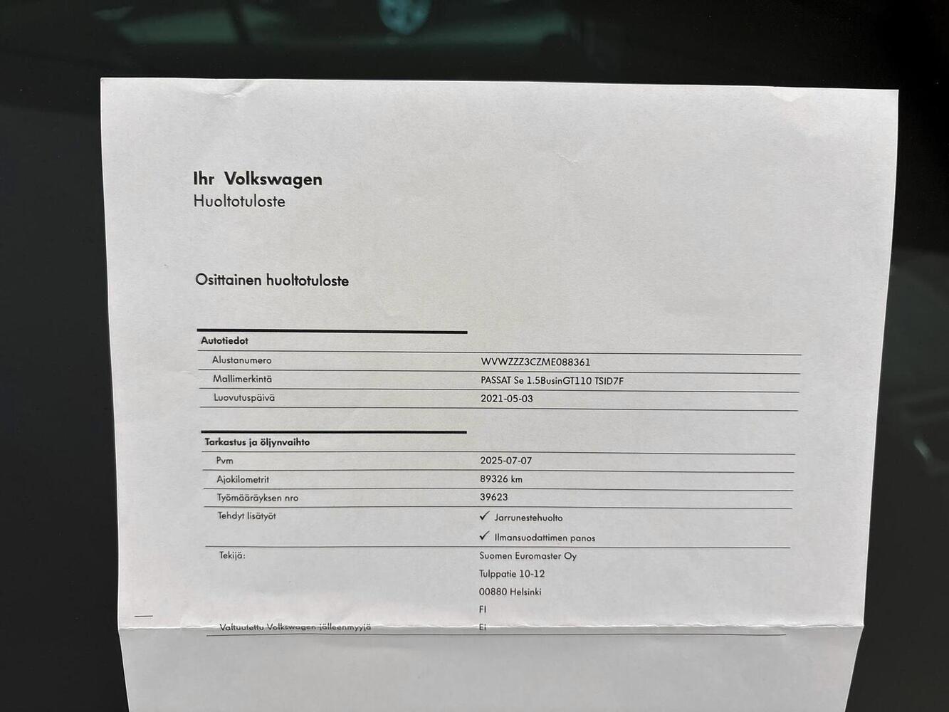 Volkswagen Passat vaihtoauto