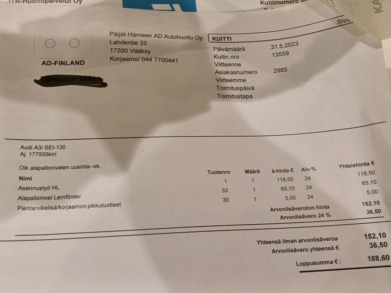 Audi A3 vaihtoauto