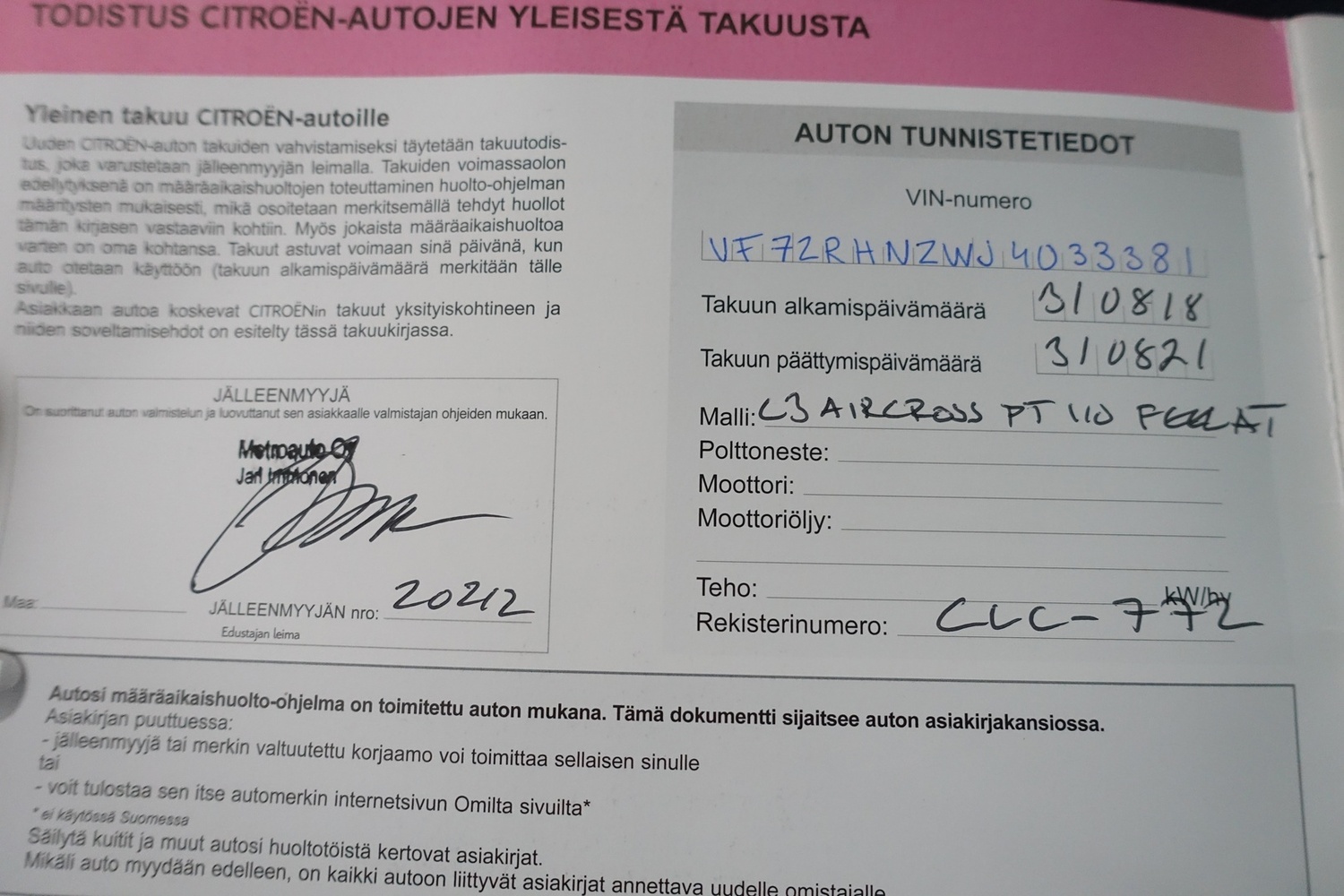 Citroën C3 Aircross vaihtoauto