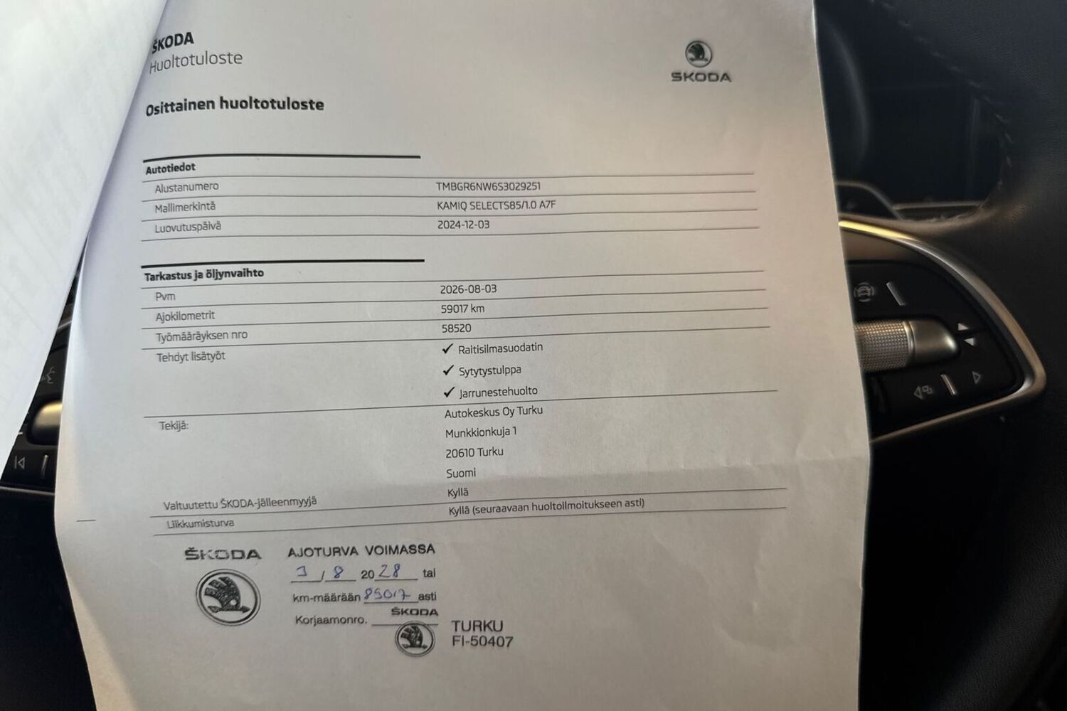Skoda Kamiq vaihtoauto