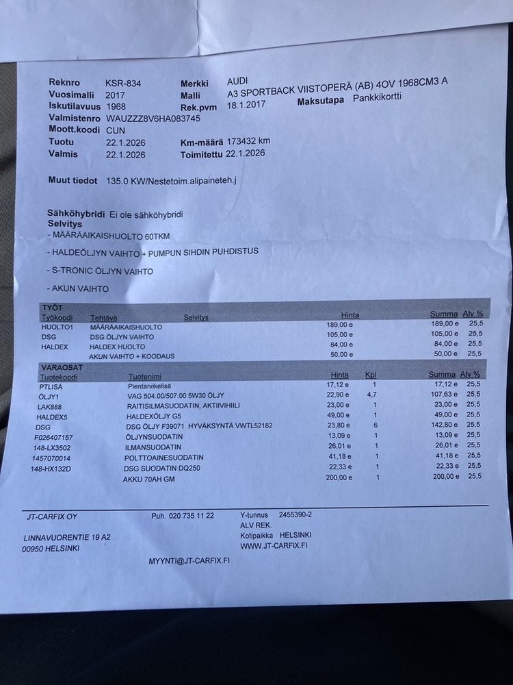 Audi A3 vaihtoauto
