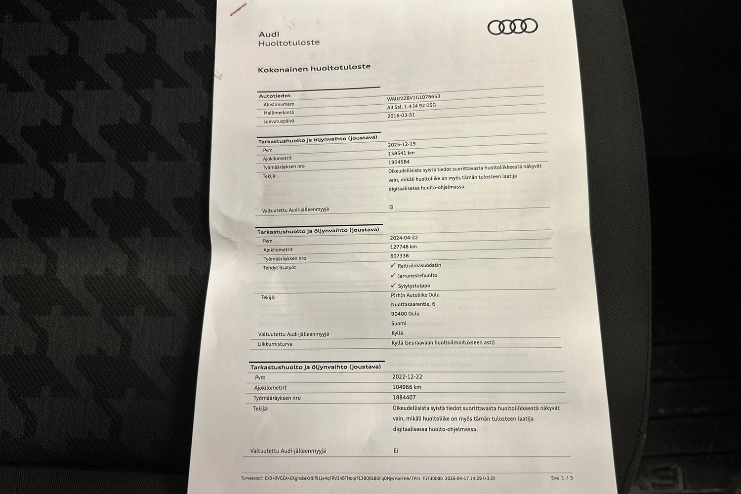 Audi A3 vaihtoauto