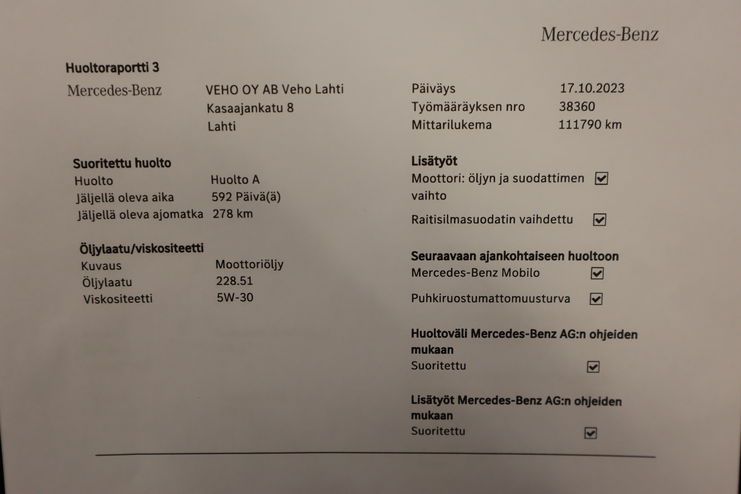 Mercedes-Benz Vito vaihtoauto