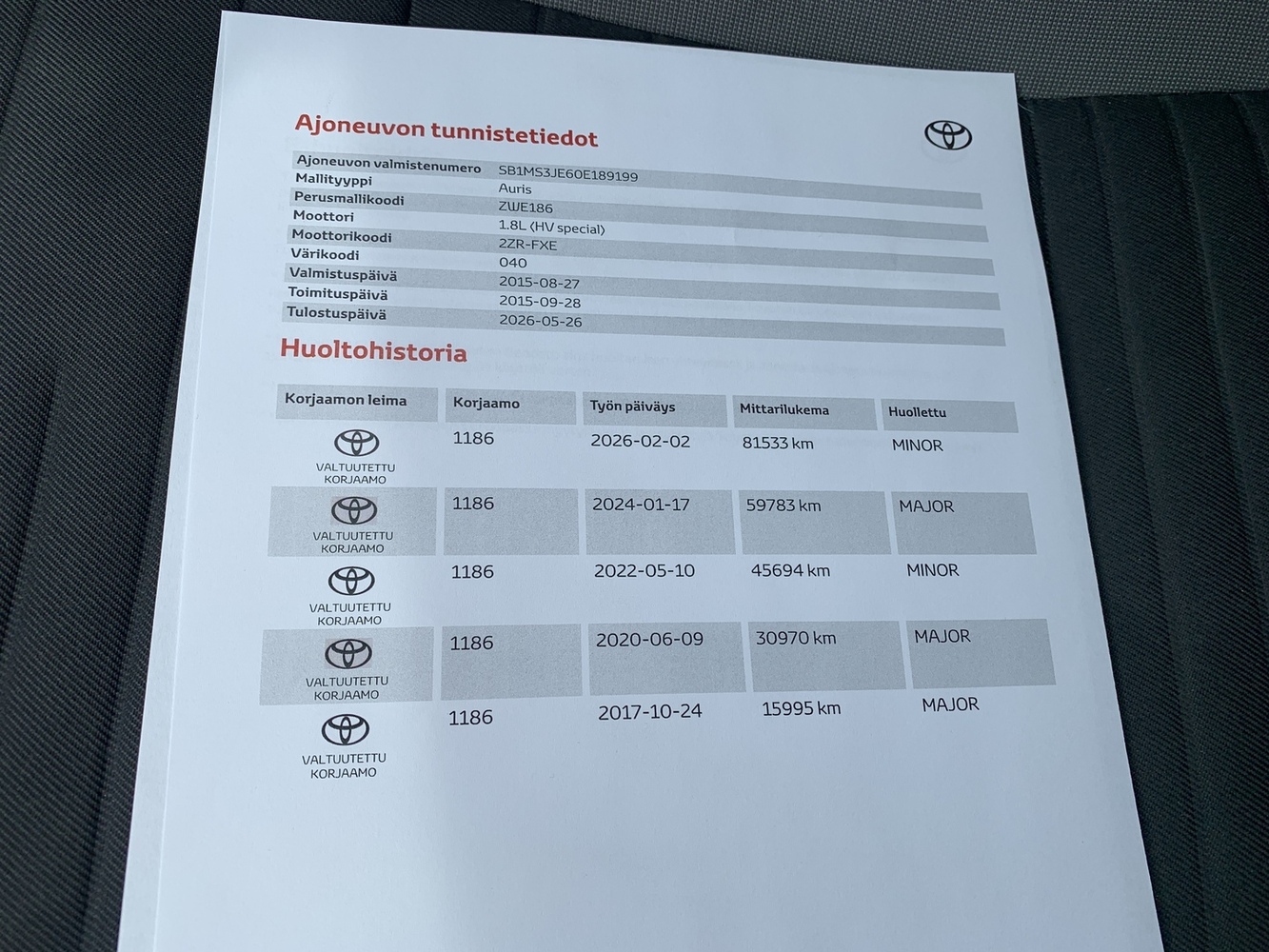 Toyota Auris vaihtoauto