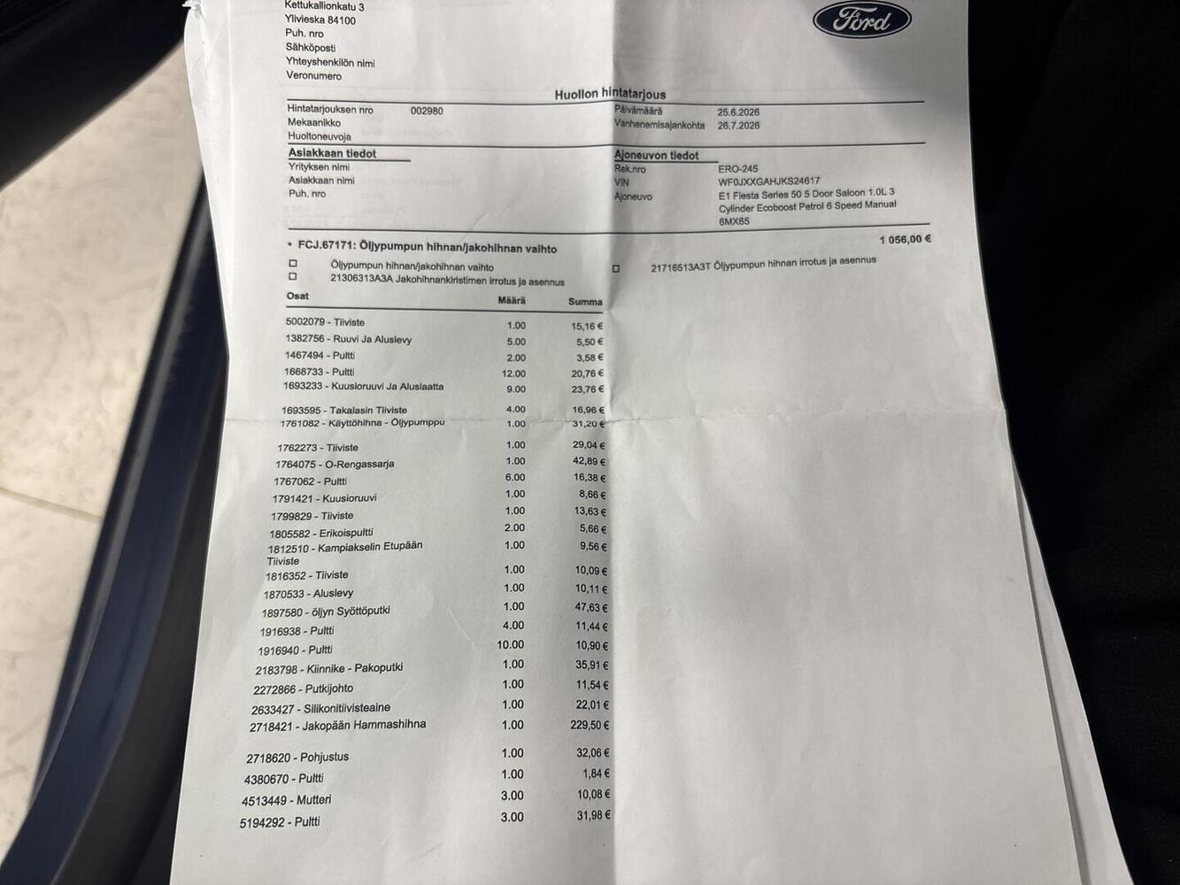Ford Fiesta vaihtoauto