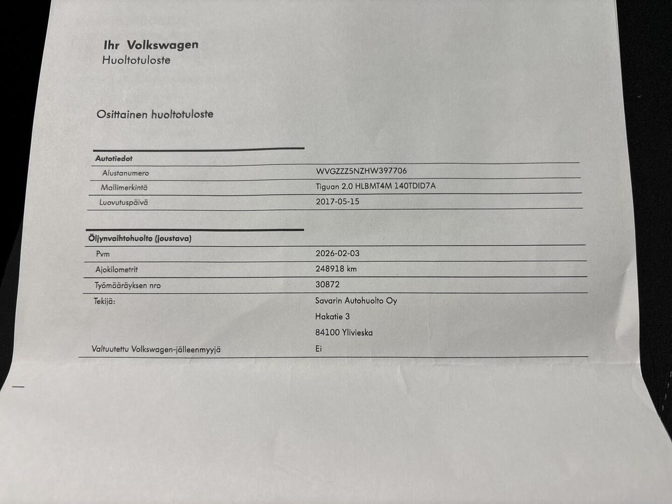 Volkswagen Tiguan vaihtoauto