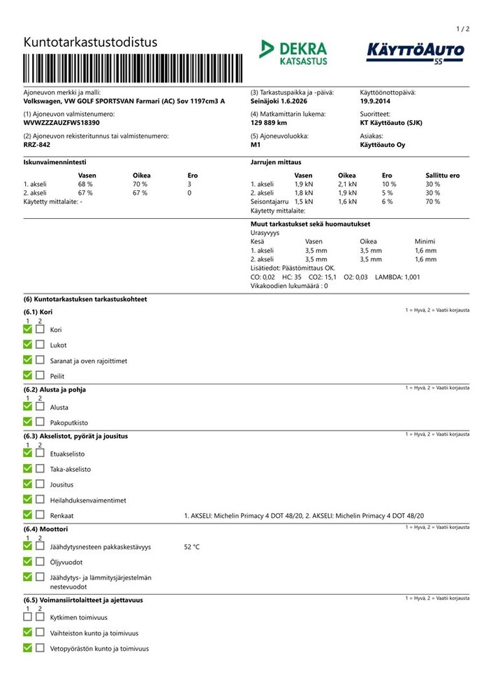 Volkswagen Golf Sportsvan vaihtoauto