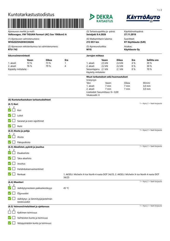 Volkswagen Tiguan vaihtoauto