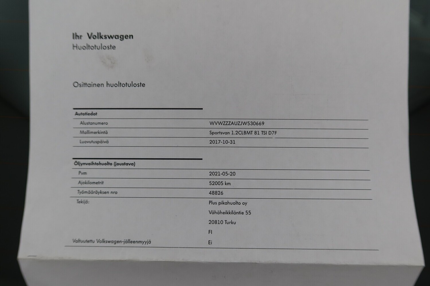 Volkswagen Golf Sportsvan vaihtoauto