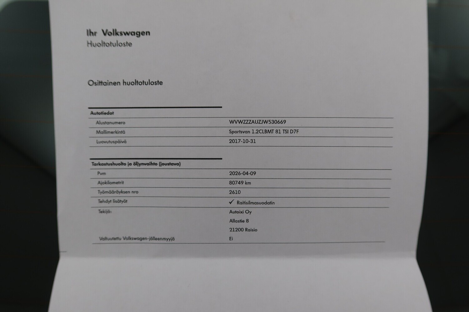 Volkswagen Golf Sportsvan vaihtoauto