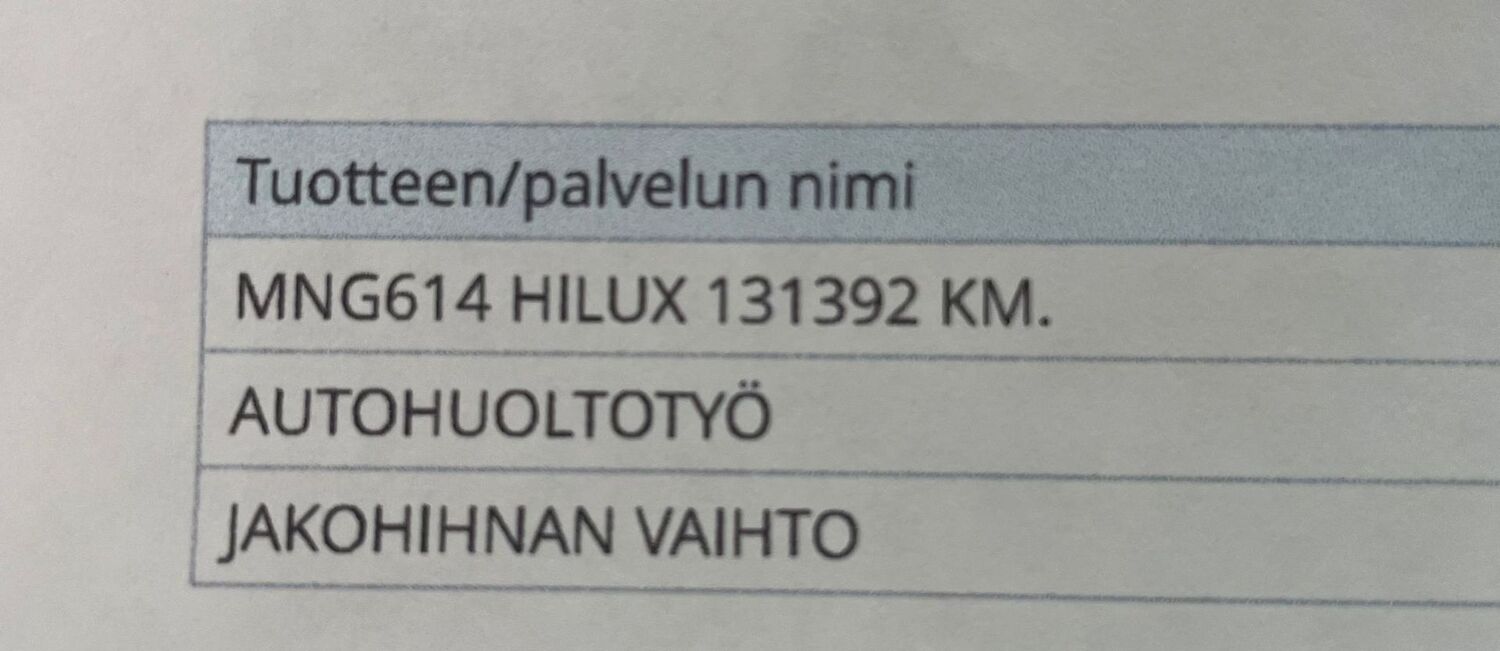 Toyota Hilux vaihtoauto