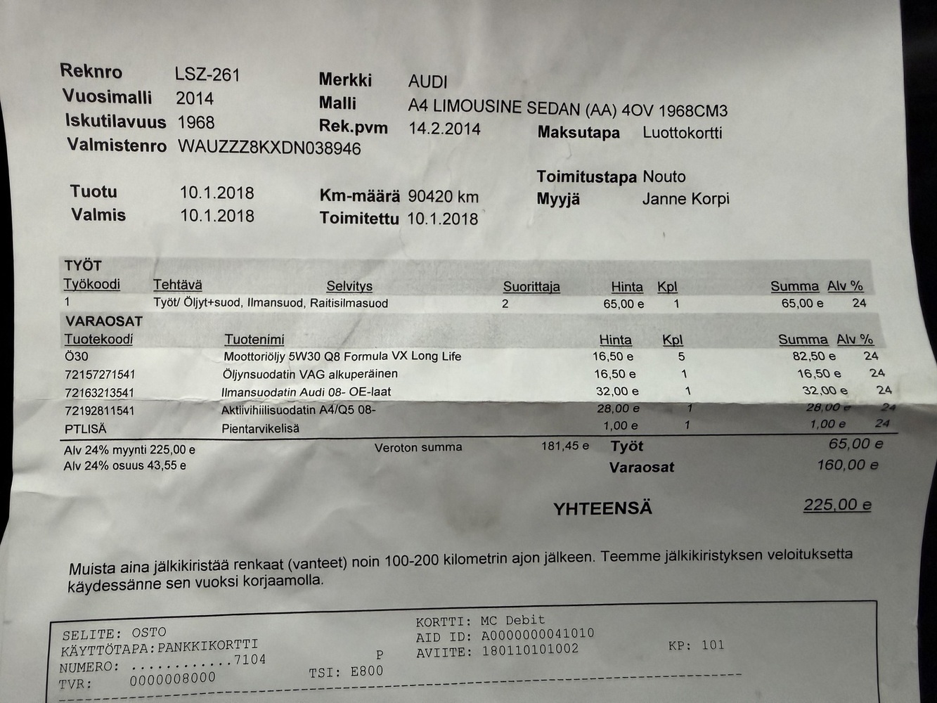 Audi A4 vaihtoauto