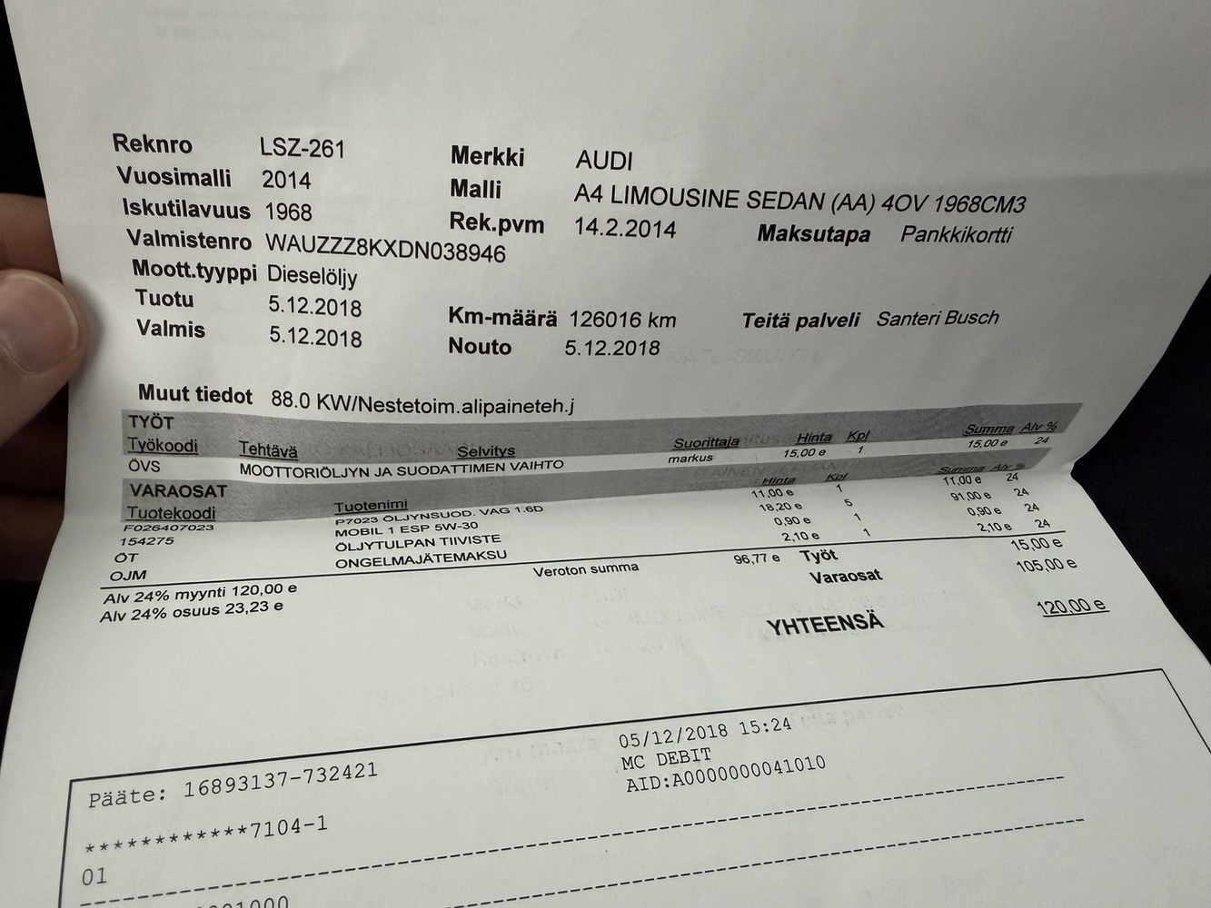 Audi A4 vaihtoauto