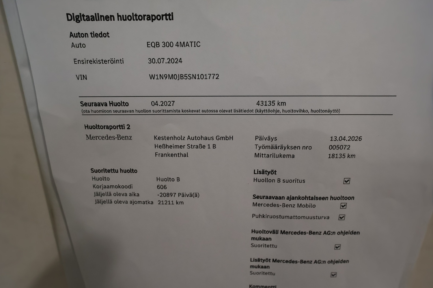 Mercedes-Benz EQB vaihtoauto
